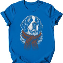 Saint Bernard Winter Dog T Shirt Gift For Dog Lover