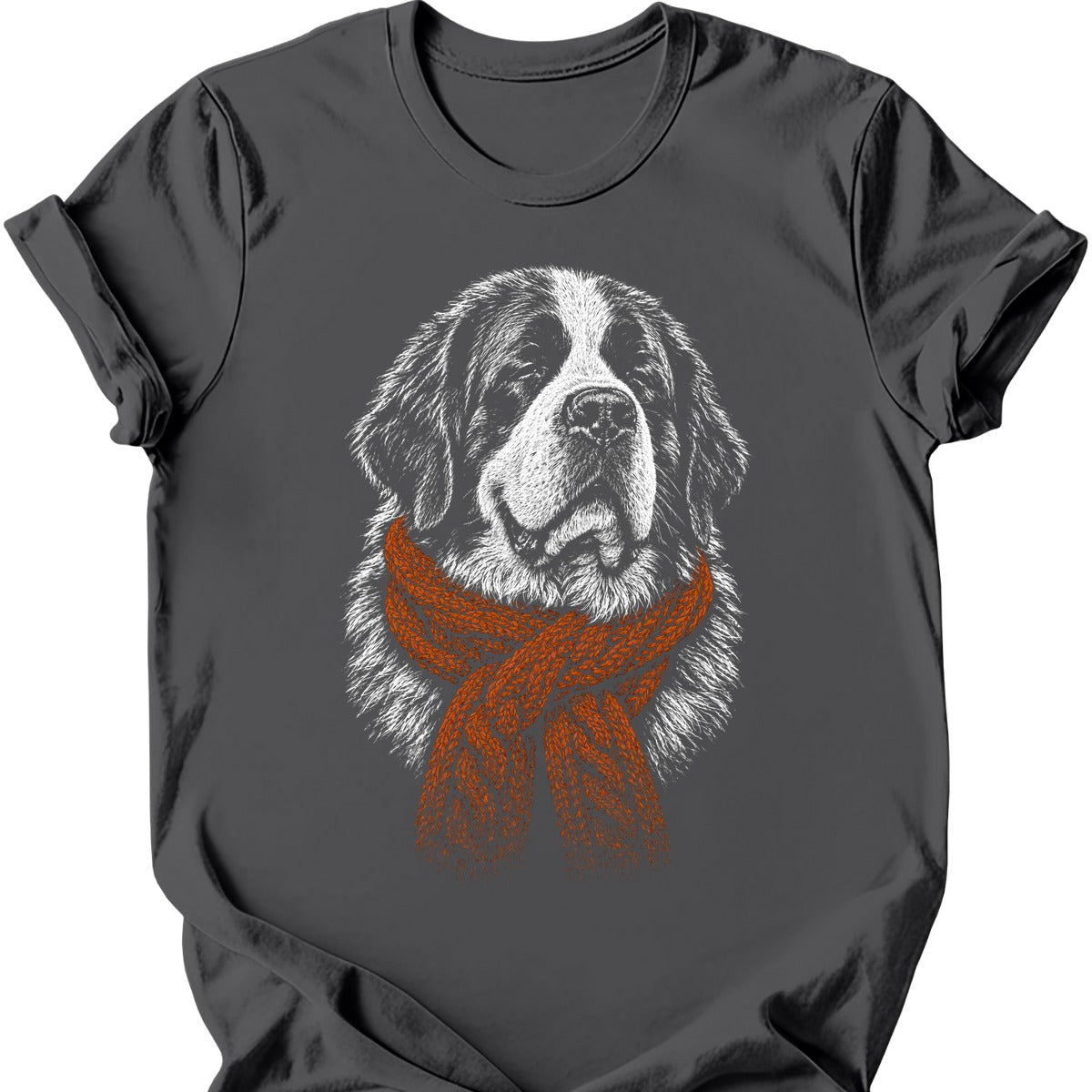 Saint Bernard Winter Dog T Shirt Gift For Dog Lover