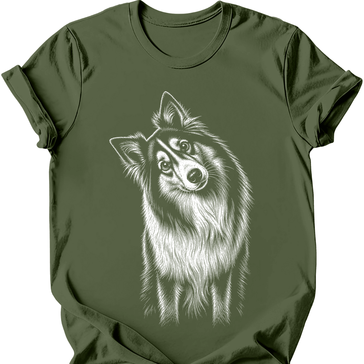 Rough Collie Tilted Dog T Shirt Gift For Dog Lover