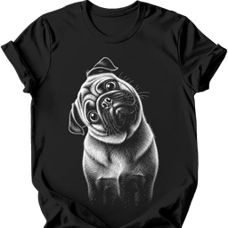 Pug Tilted Dog T Shirt Gift For Dog Lover