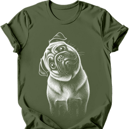 Pug Tilted Dog T Shirt Gift For Dog Lover