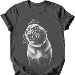Pug Tilted Dog T Shirt Gift For Dog Lover