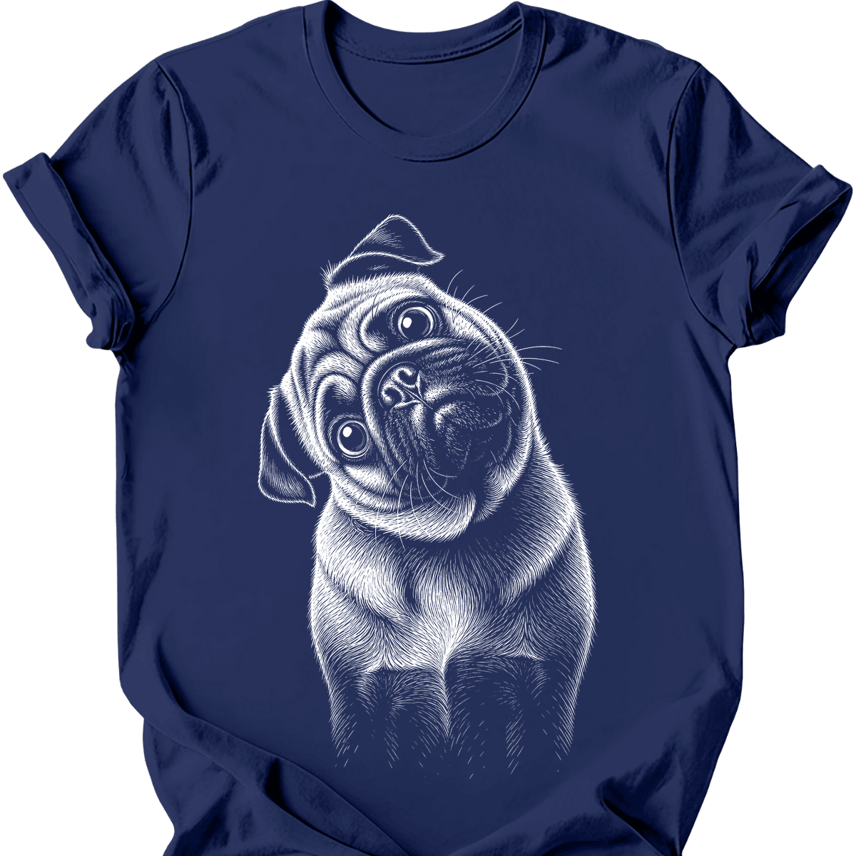 Pug Tilted Dog T Shirt Gift For Dog Lover