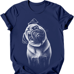 Pug Tilted Dog T Shirt Gift For Dog Lover