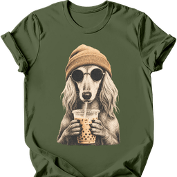 Saluki Hipster Dog T Shirt Gift For Dog Lover