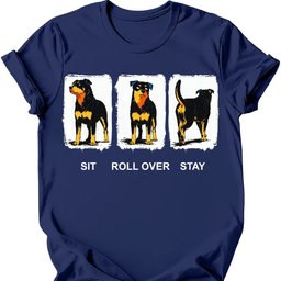 Rottweiler Sit Roll Over Stay T Shirt Gift For Dog Lover