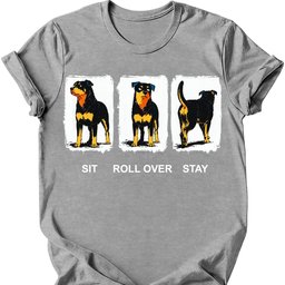 Rottweiler Sit Roll Over Stay T Shirt Gift For Dog Lover