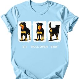 Rottweiler Sit Roll Over Stay T Shirt Gift For Dog Lover