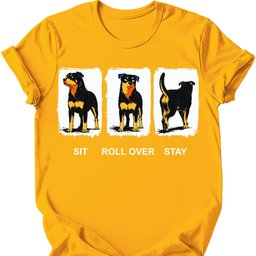 Rottweiler Sit Roll Over Stay T Shirt Gift For Dog Lover