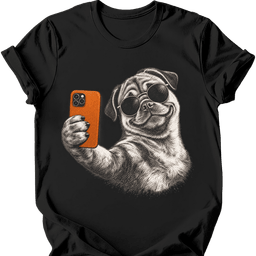 Pug Selfie Dog T Shirt Gift For Dog Lover