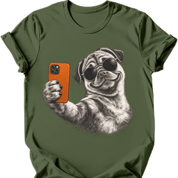 Pug Selfie Dog T Shirt Gift For Dog Lover
