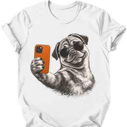 Pug Selfie Dog T Shirt Gift For Dog Lover