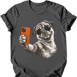 Pug Selfie Dog T Shirt Gift For Dog Lover