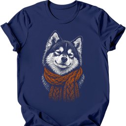 Pomsky Winter Dog T Shirt Gift For Dog Lover
