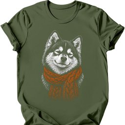 Pomsky Winter Dog T Shirt Gift For Dog Lover