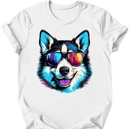 Siberian Husky Top Dog T Shirt Gift For Dog Lover