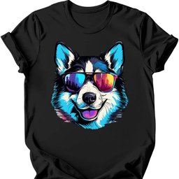 Siberian Husky Top Dog T Shirt Gift For Dog Lover