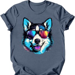 Siberian Husky Top Dog T Shirt Gift For Dog Lover
