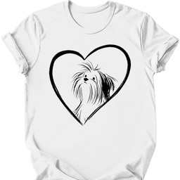 Shih Tzu Heart Dog T Shirt Gift For Dog Lover