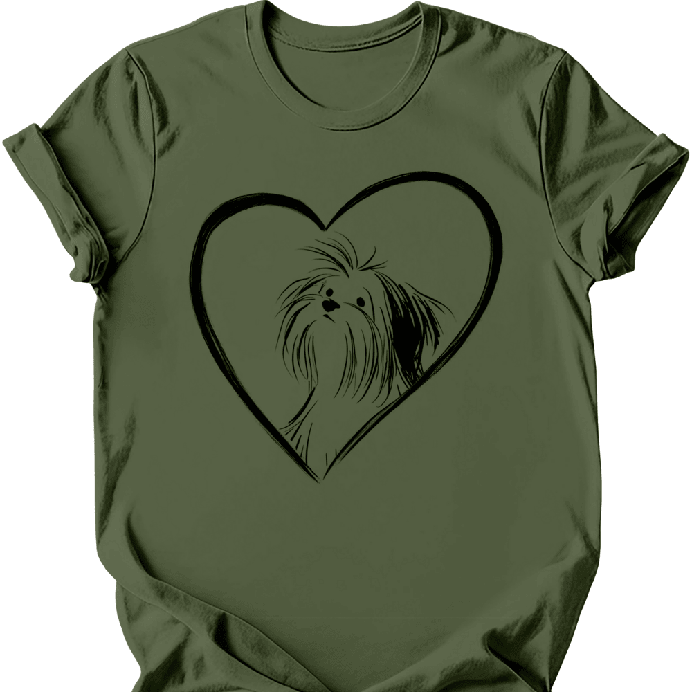 Shih Tzu Heart Dog T Shirt Gift For Dog Lover