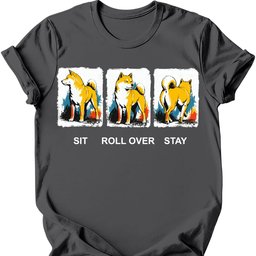 Shiba Inu Sit Roll Over Stay T Shirt Gift For Dog Lover