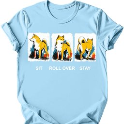 Shiba Inu Sit Roll Over Stay T Shirt Gift For Dog Lover