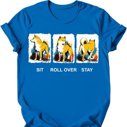 Shiba Inu Sit Roll Over Stay T Shirt Gift For Dog Lover