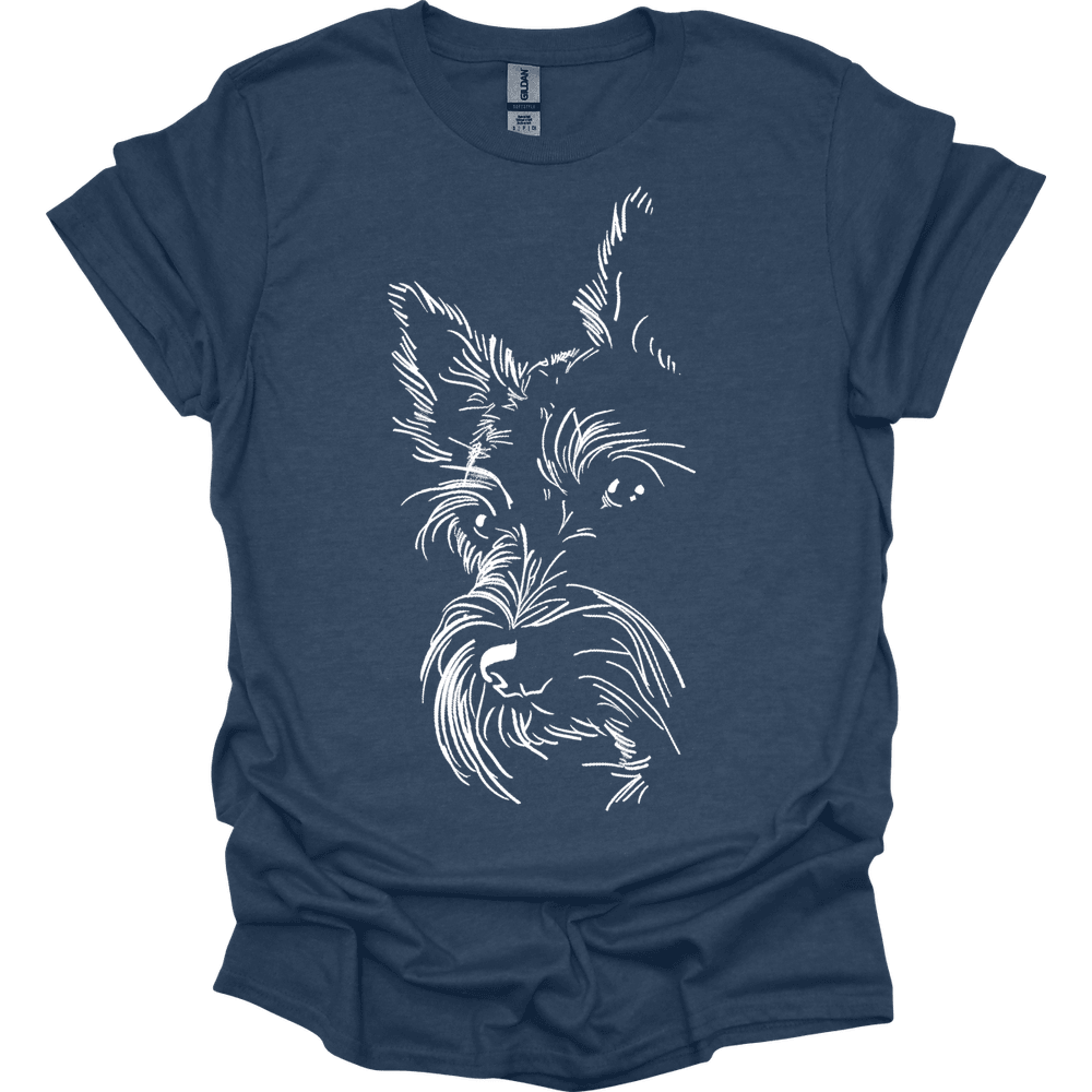 Scottish Terrier Line Art T Shirt Gift For Dog Lover