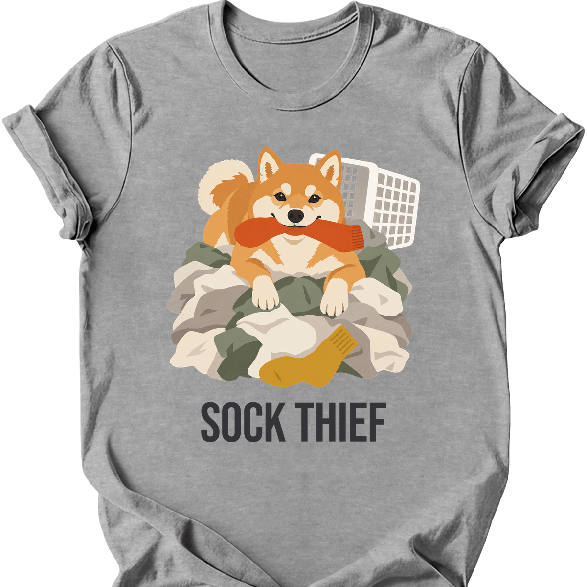 Shiba Inu Sock Thief T Shirt Gift For Dog Lover
