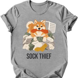 Shiba Inu Sock Thief T Shirt Gift For Dog Lover