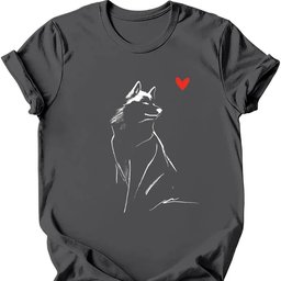 Siberian Husky Sketch Dog T Shirt Gift For Dog Lover