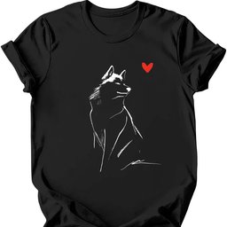 Siberian Husky Sketch Dog T Shirt Gift For Dog Lover