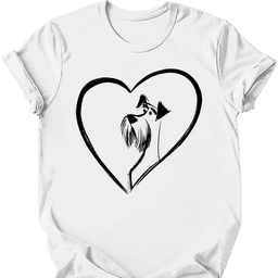 Schnauzer Heart Dog T Shirt Gift For Dog Lover