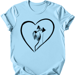 Schnauzer Heart Dog T Shirt Gift For Dog Lover