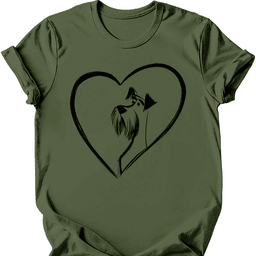 Schnauzer Heart Dog T Shirt Gift For Dog Lover