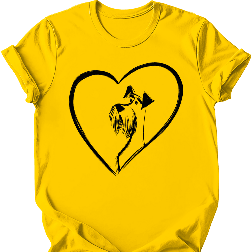 Schnauzer Heart Dog T Shirt Gift For Dog Lover