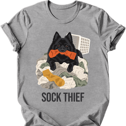 Schipperke Sock Thief T Shirt Gift For Dog Lover