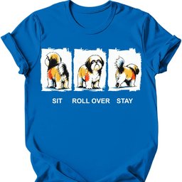 Shih Tzu Sit Roll Over Stay T Shirt Gift For Dog Lover