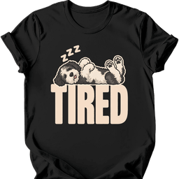 Sheepadoodle Tired Dog T Shirt Gift For Dog Lover