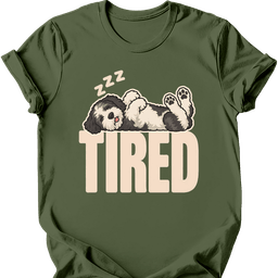 Sheepadoodle Tired Dog T Shirt Gift For Dog Lover