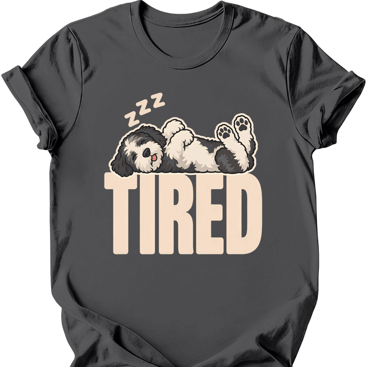 Sheepadoodle Tired Dog T Shirt Gift For Dog Lover
