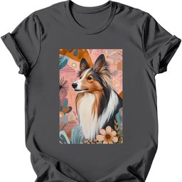 Shetland Sheepdog Boho Dog T Shirt Gift For Dog Lover