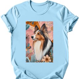 Shetland Sheepdog Boho Dog T Shirt Gift For Dog Lover