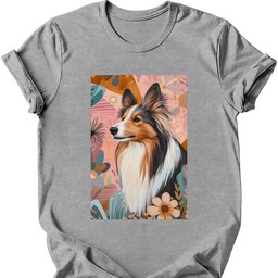 Shetland Sheepdog Boho Dog T Shirt Gift For Dog Lover