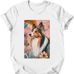 Shetland Sheepdog Boho Dog T Shirt Gift For Dog Lover