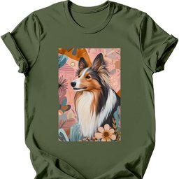 Shetland Sheepdog Boho Dog T Shirt Gift For Dog Lover