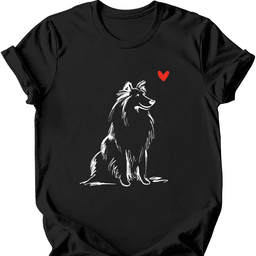 Shetland Sheepdog Sketch Dog T Shirt Gift For Dog Lover
