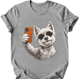 West Highland White Terrier Selfie Dog T Shirt Gift For Dog Lover