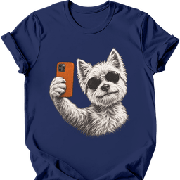 West Highland White Terrier Selfie Dog T Shirt Gift For Dog Lover