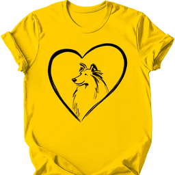 Shetland Sheepdog Heart Dog T Shirt Gift For Dog Lover